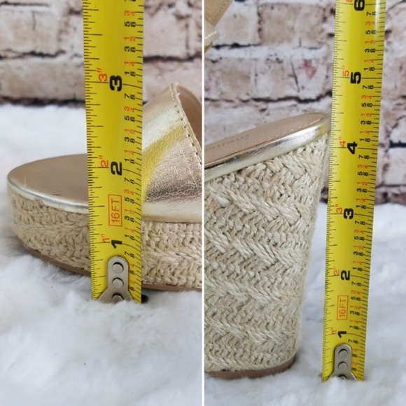 🎂Montego Bay Club Champagne Gold Espadrille Wedge - 9 - Picture 7 of 7